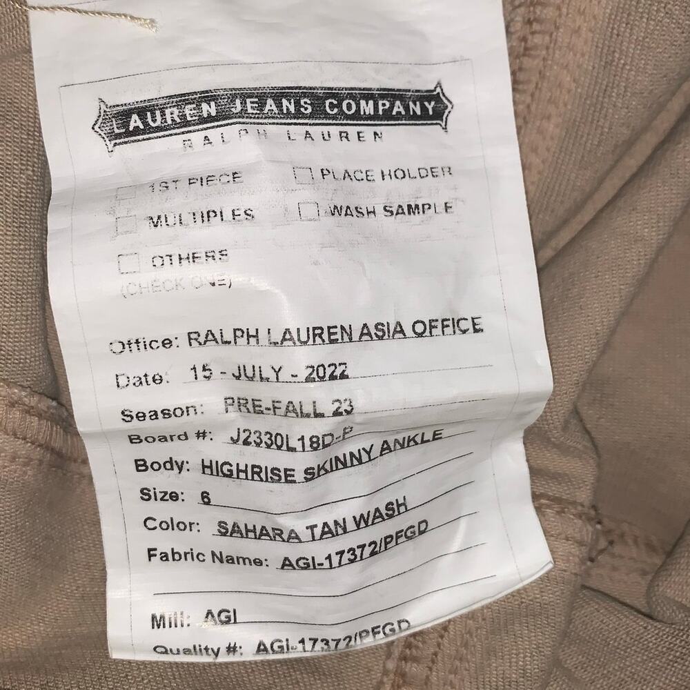 Lauren ralph lauren jeans sahara tan sz 6 - Picture 3 of 8